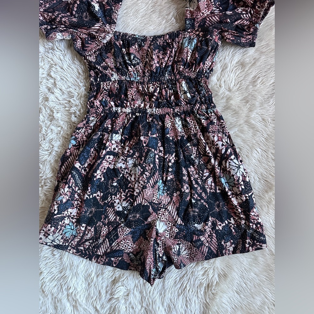 Ulla Johnson Alegria Playsuit Romper Puff Sleeve in Rosewood Size 0 - Picture 13 of 15